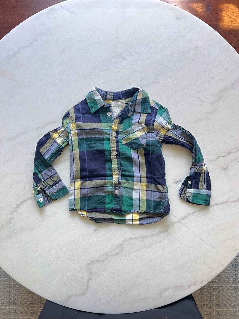 Zara Kids Plaid Button Up Shirt 2-3 Years
